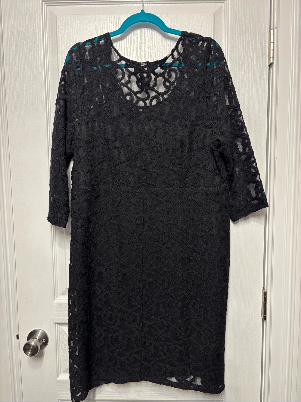 Lane Bryant Black Lace Long Sleeve Sheath Dress